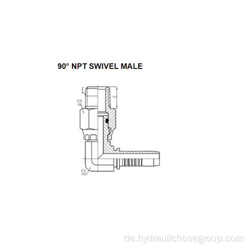 NPT-Gewinde-Swivel-Außengewinde 90° 15691KSW